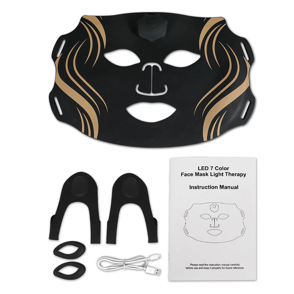 LED Facial Mask With Light Therapy For Anti Aging Acne