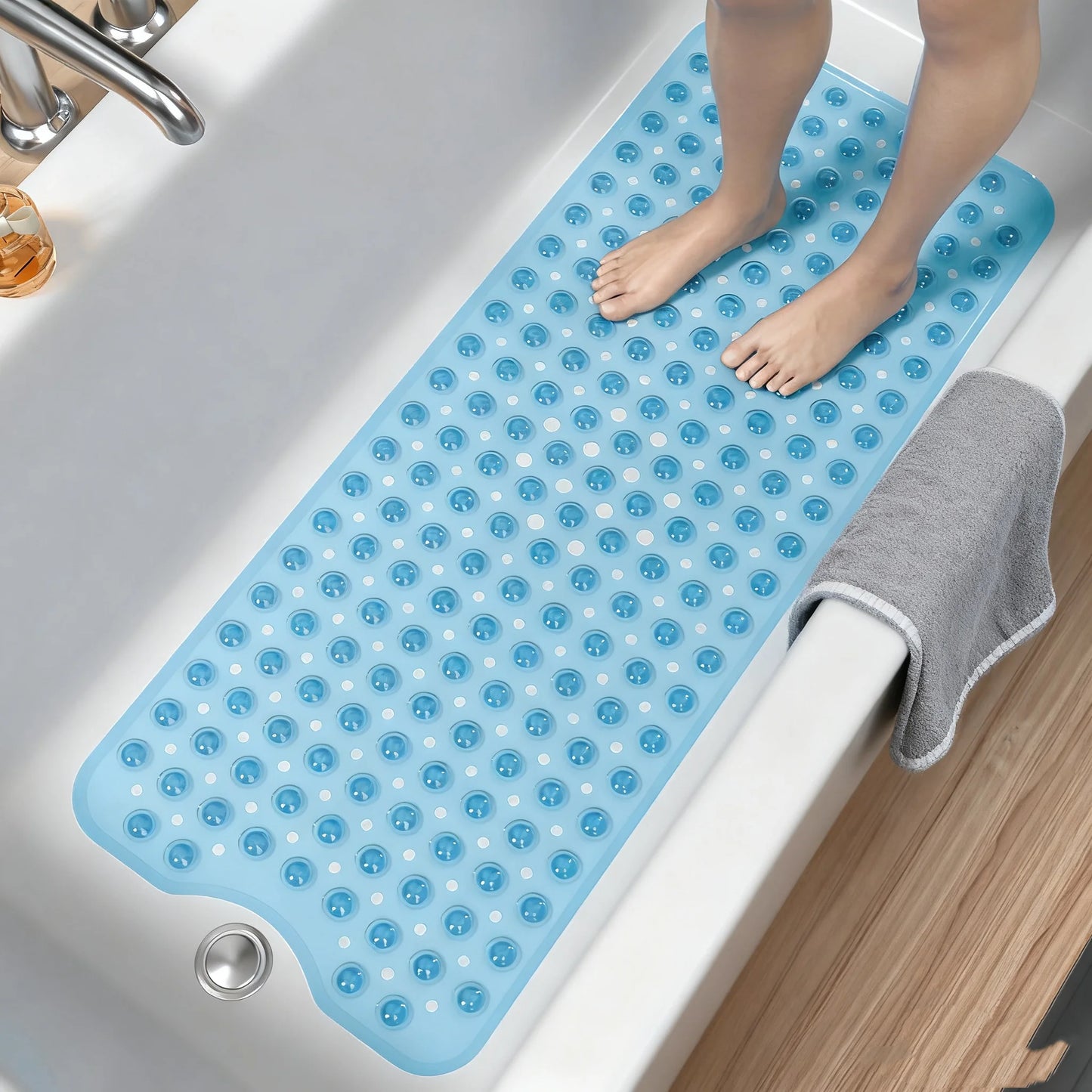 Extra Long Bathtub Mat Non Slip With Suction Cups Massage