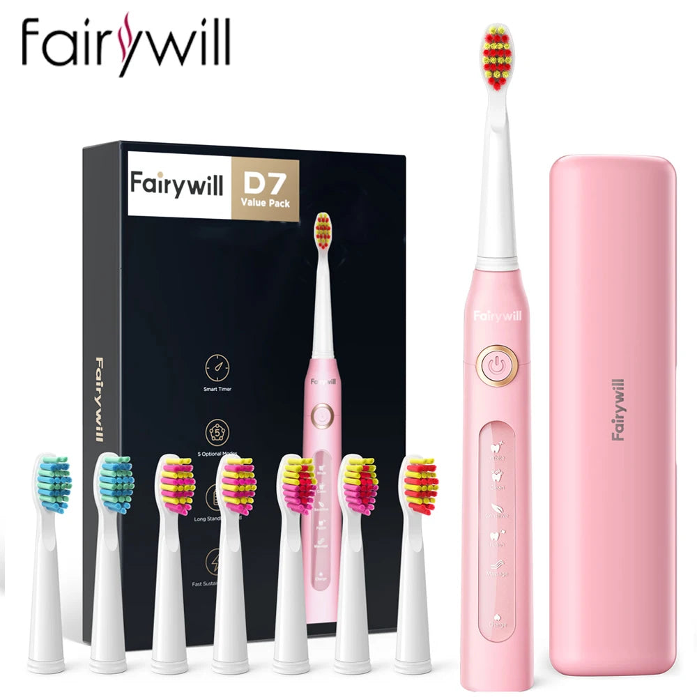 Fairywill FW-507 Sonic Electric Toothbrush Waterproof USB Rechargeable