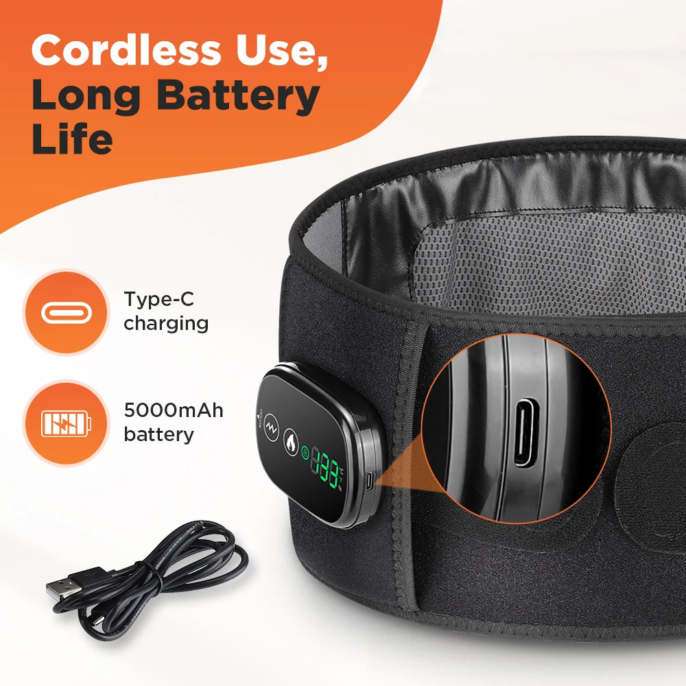 Hailicare Electric Heated Massage Waist Belt With Vibration And Heat