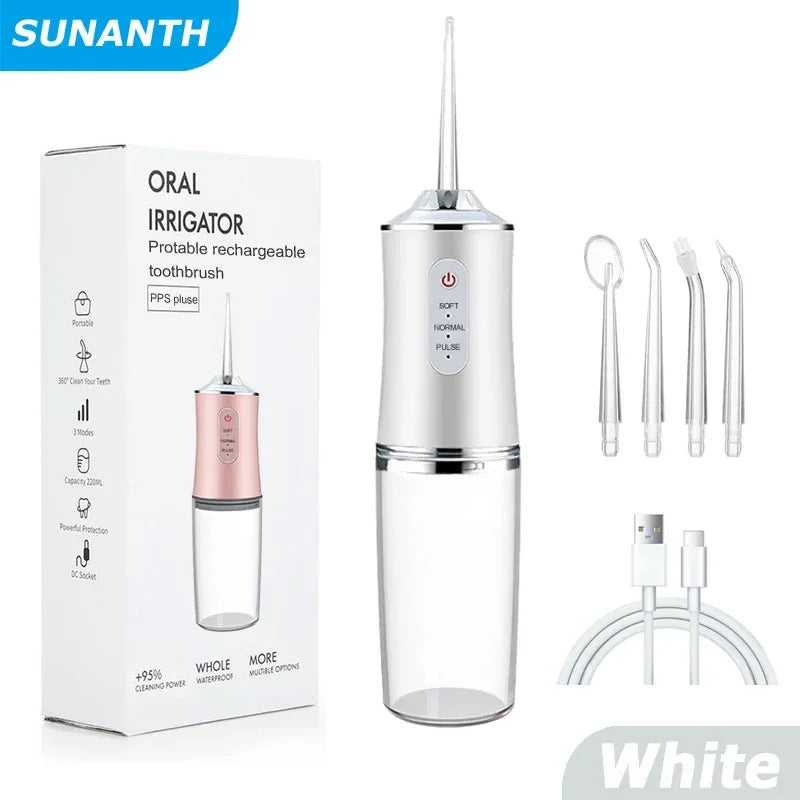 Portable Cordless Dental Water Flosser With 3 Modes IPX7 Waterproof