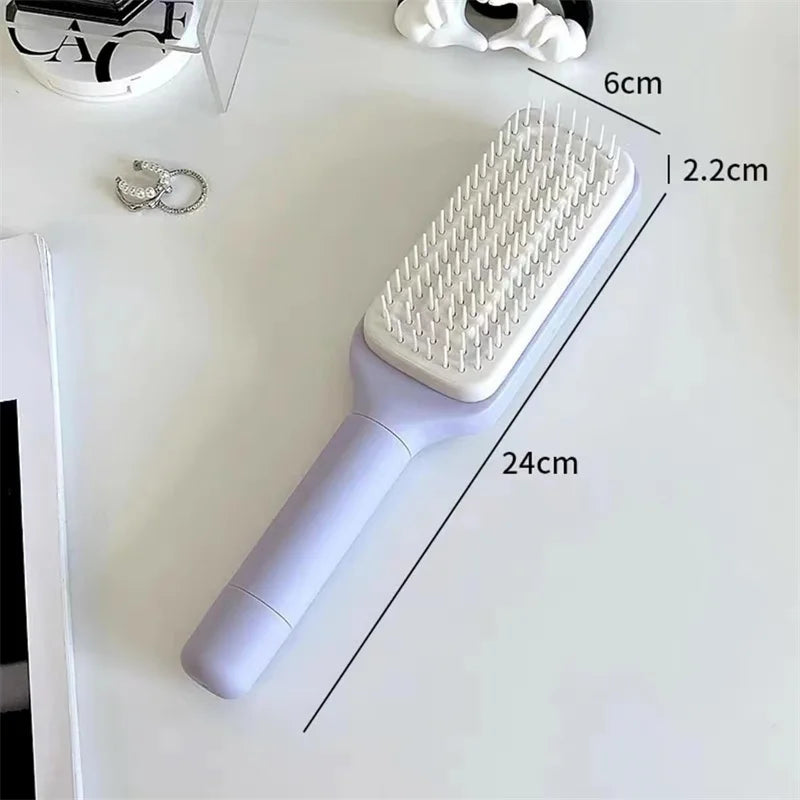 Self Cleaning Rotatable Hair Brush With Air Cushion Massage Comb
