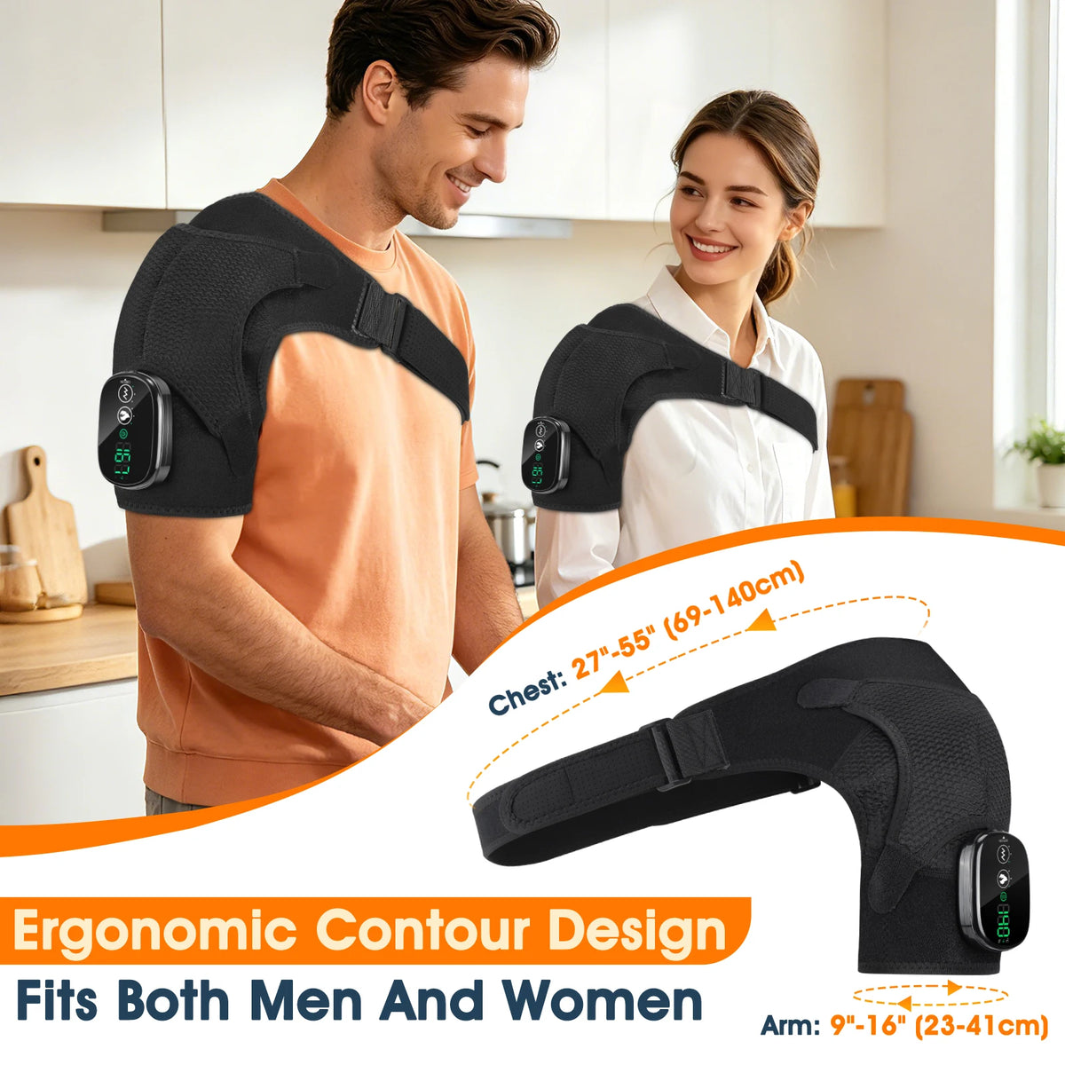 Hailicare Electric Heated Shoulder Massager Wrap With Vibration Relief