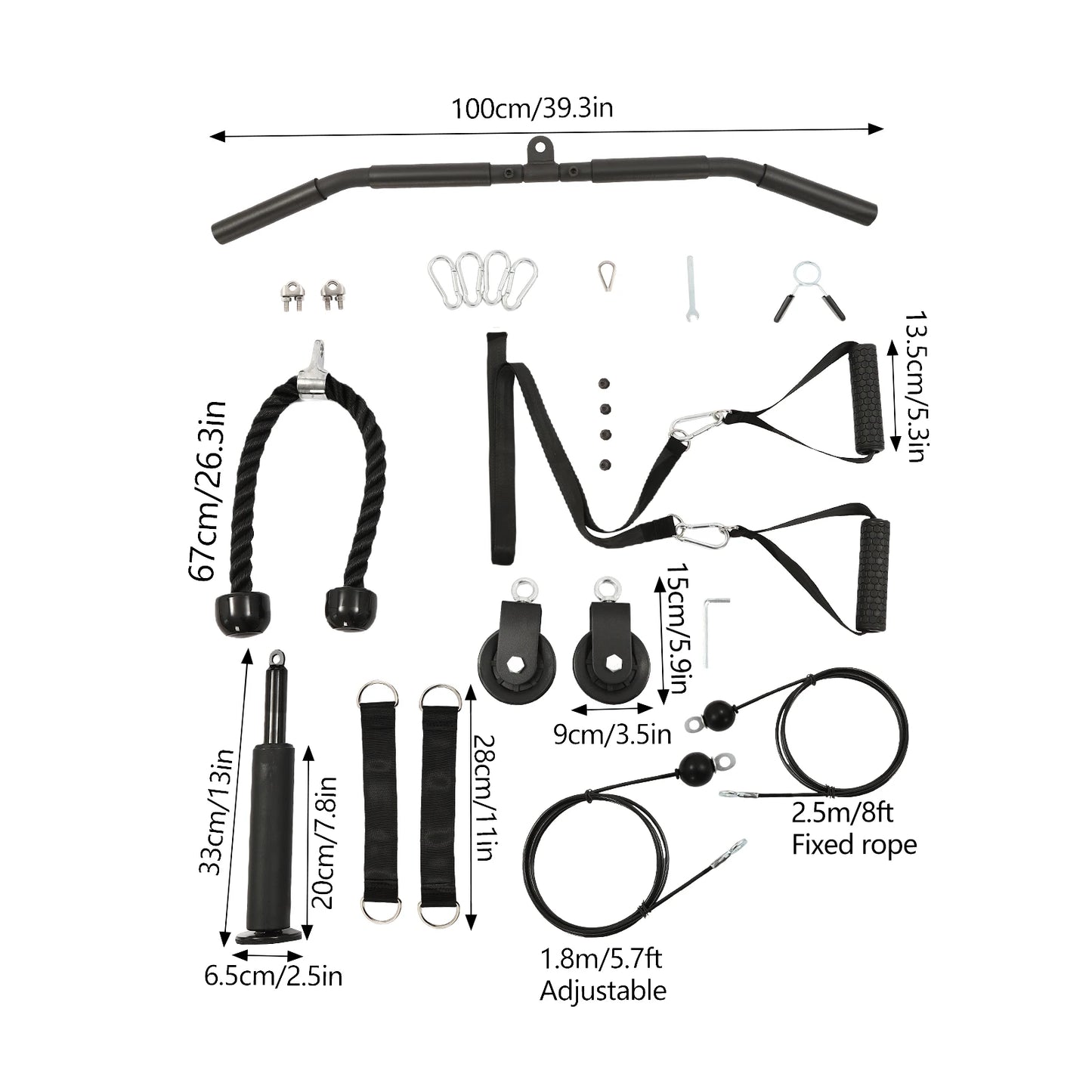Cable Weight Pulley System For Home Gym Strength Training Equipment