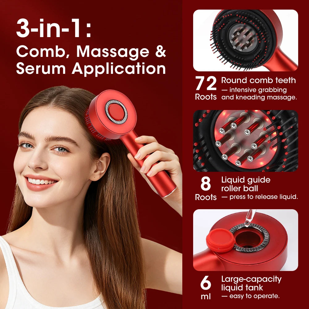 AFDEAL Electric Scalp Massager Comb With Light Therapy Device