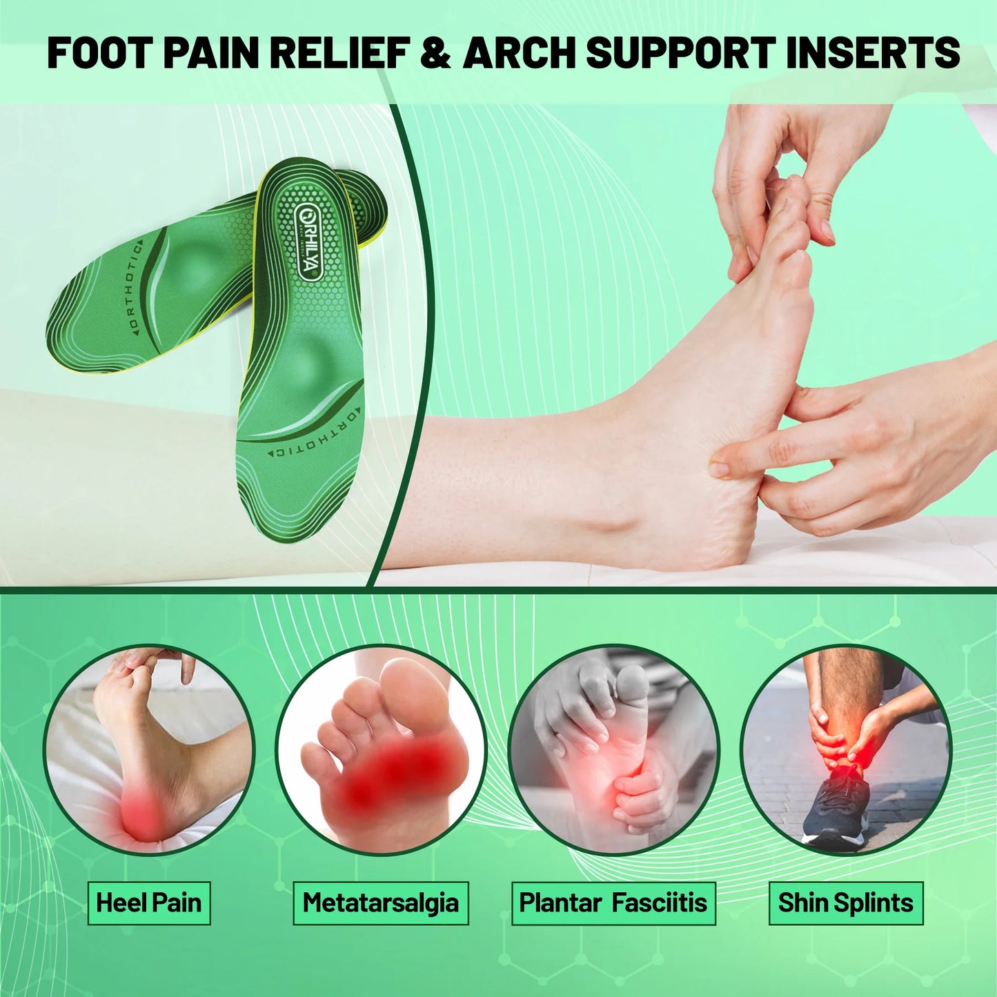 IFITNA Plantar Fasciitis Relief Orthopedic Insole With Arch Support