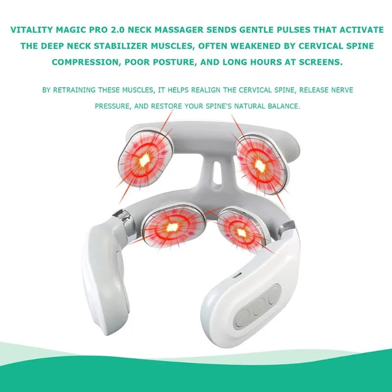 Neck Massager With USB Charging, Heating, Breathing Light