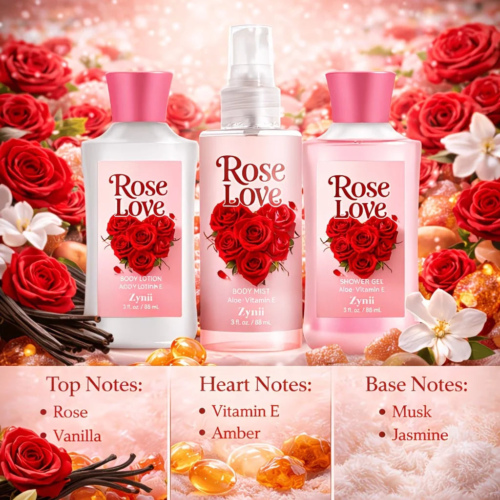 Strawberry Cake Peach And Rose Bath Set Shower Gel Lotion