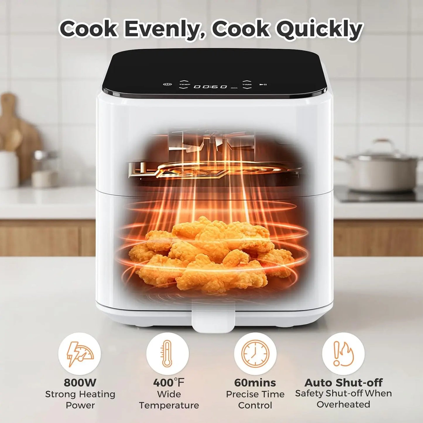 Premium Air Fryer With Digital Touch Panel For Healthier Cooking