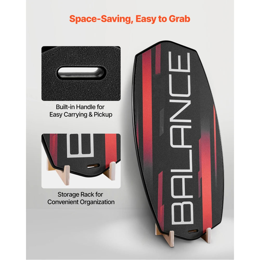 Adjustable Wooden Balance Board Trainer With Roller For Core Workouts