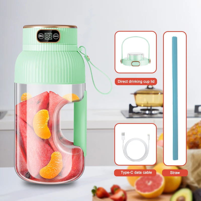 Portable USB Juicer Blender 1000ml For Smoothies Easy Clean