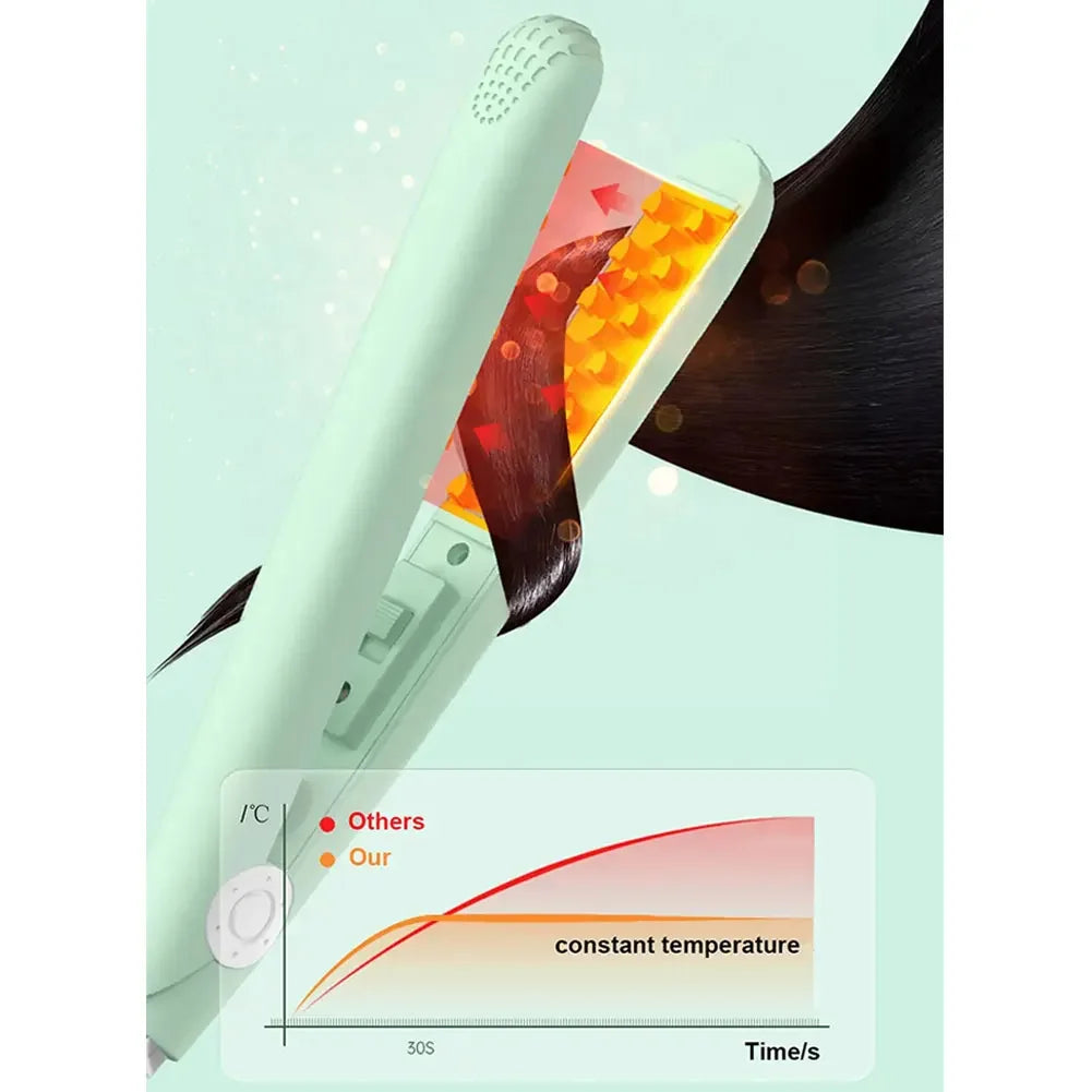3D Grid Curler Mini Hair Curling Iron With Ceramic Barrel