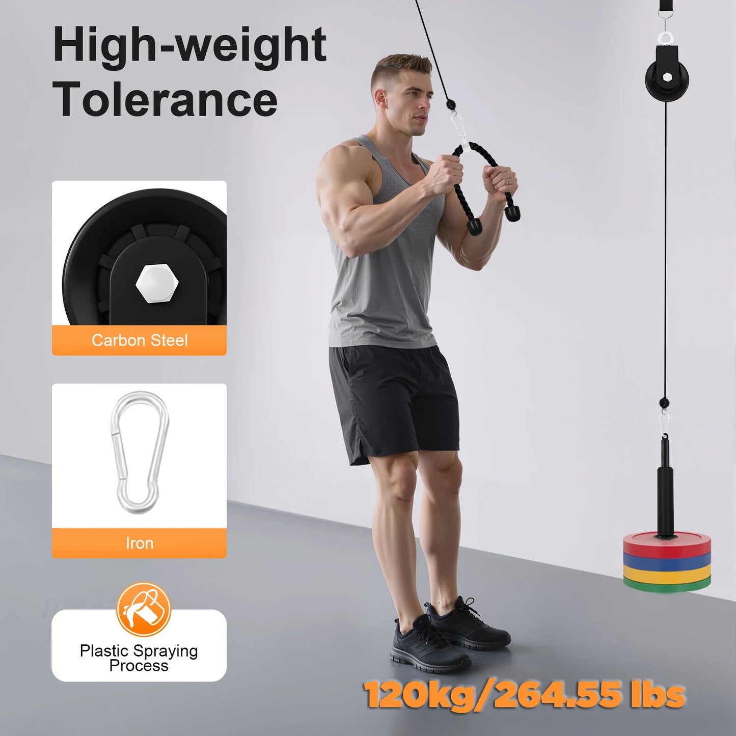Cable Weight Pulley System For Home Gym Strength Training Equipment
