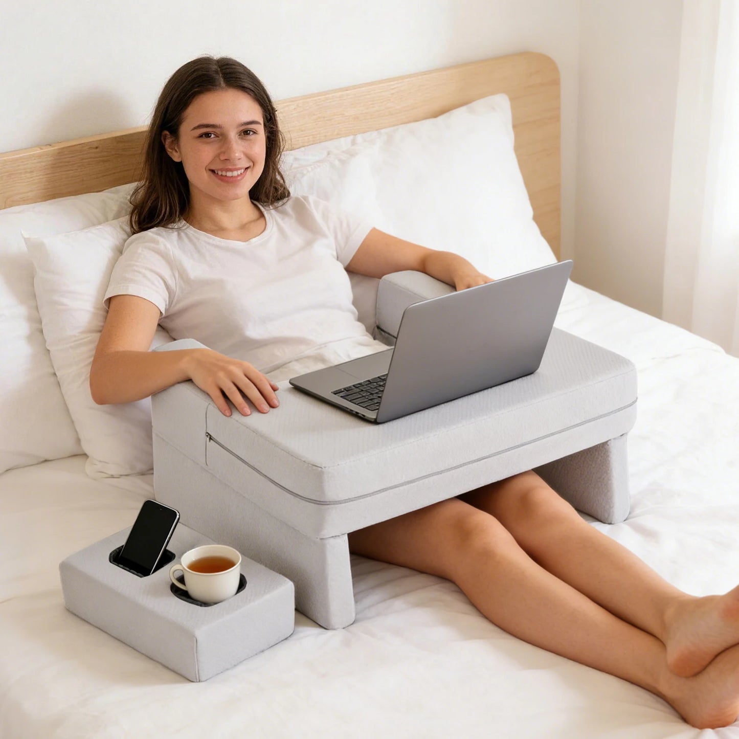 JHK Memory Foam Reading Pillow Ergonomic Neck Support