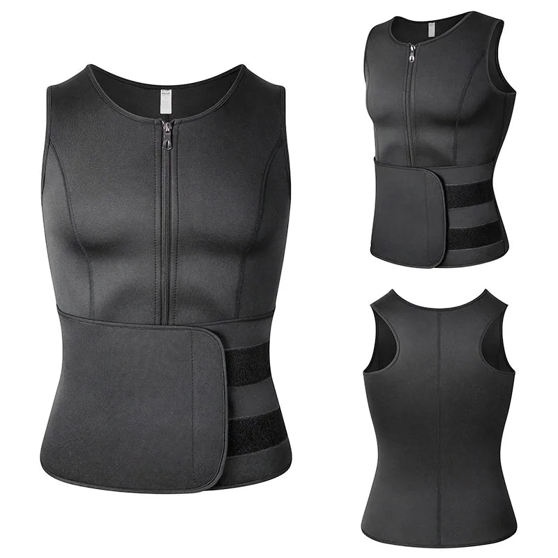 Vensslim Men Body Shaper Waist Trainer Vest Sauna Sweat Compression
