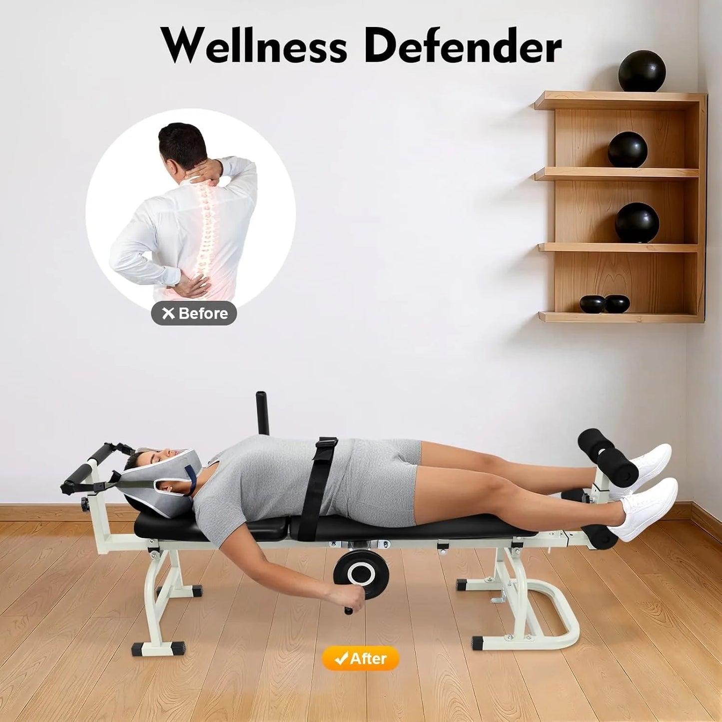Back Stretch Bench Neck Stretcher Lumbar Traction Bed