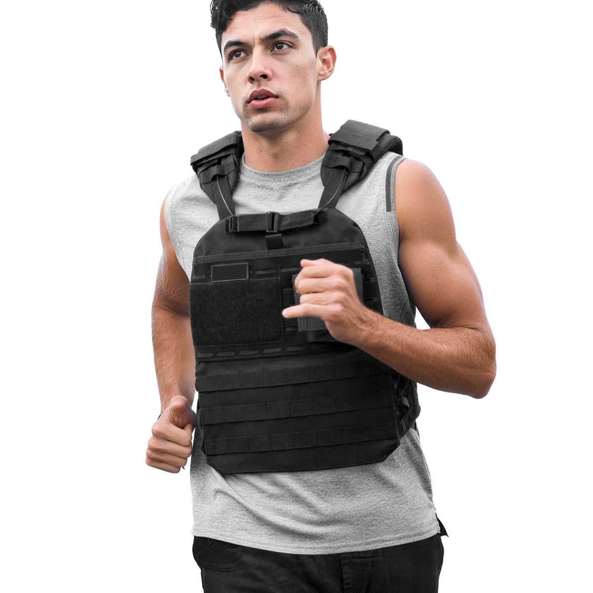 Weighted Vest With Shoulder Pads And Reflective Stripe For Training