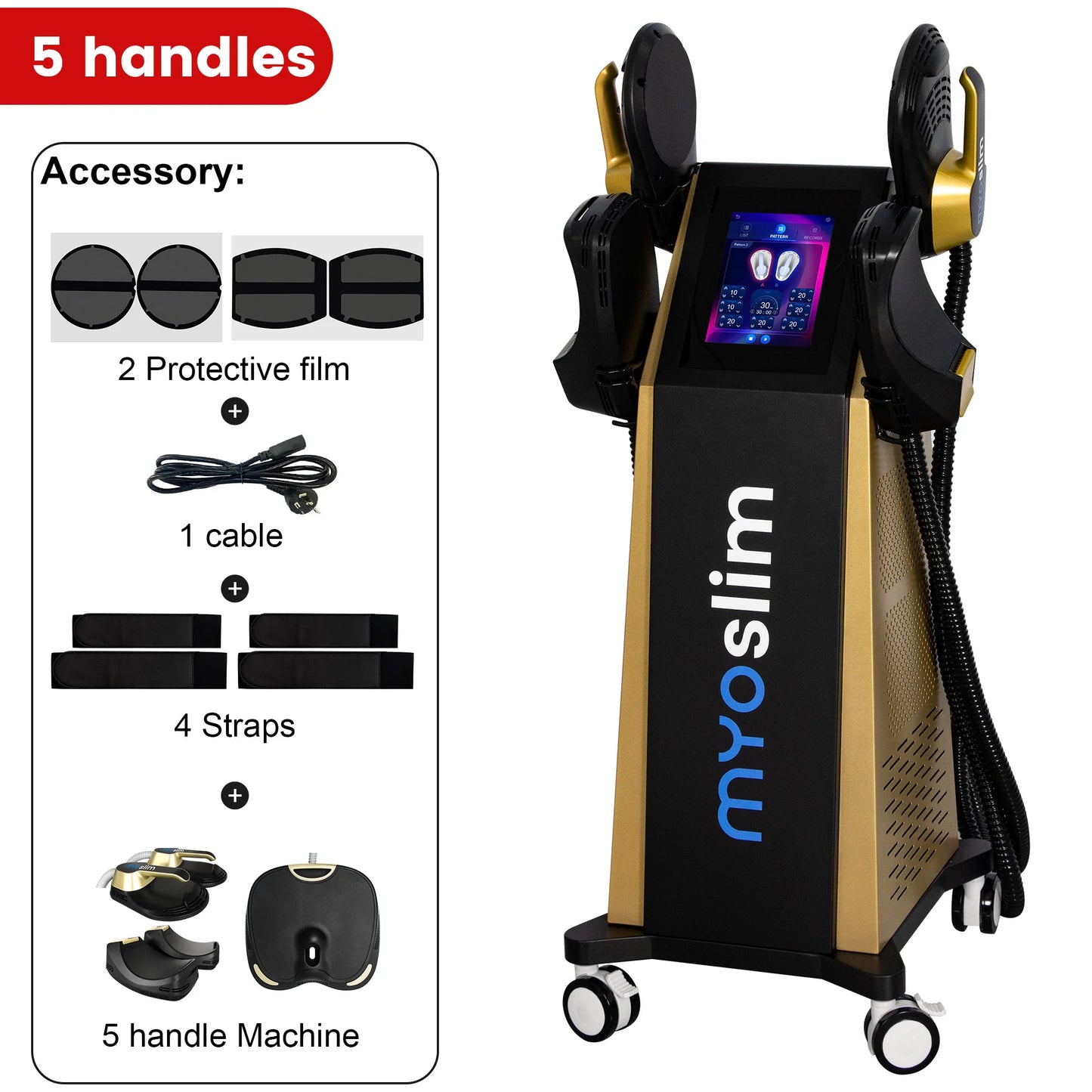 MYOSLIM EMS Body Sculpt Machine With 4 Handles For Muscle Building