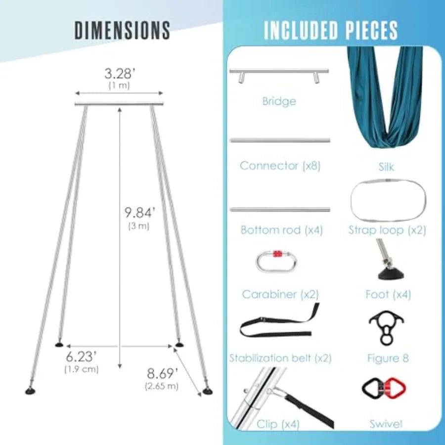Aerial Silks Yoga Swing With Portable Rig For Home Use