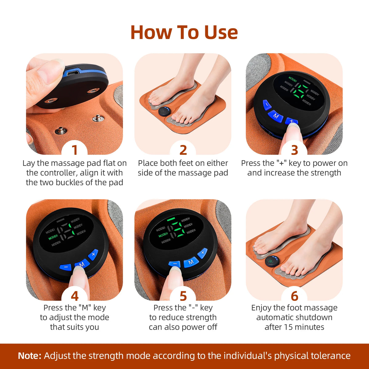 Foreverlily Rechargeable EMS Foot Massager Pad With Remote Control