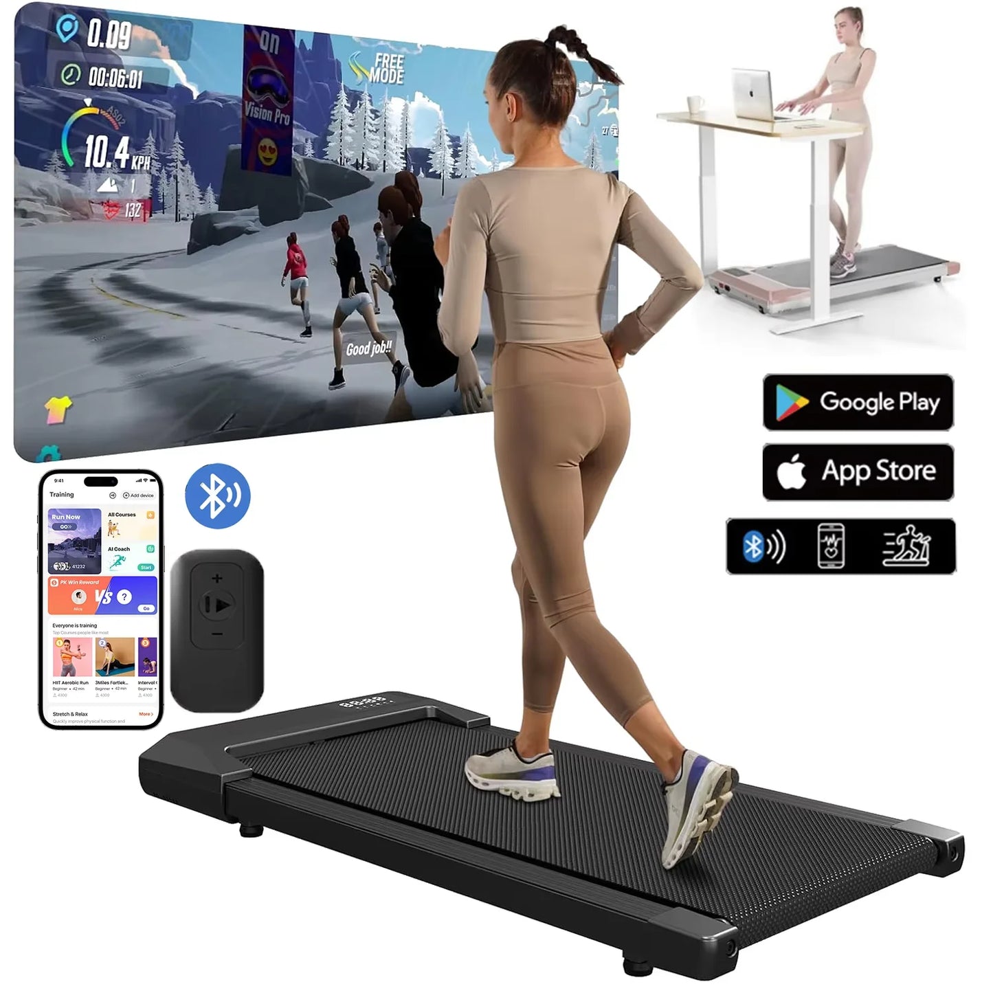 Superun 2in1 Treadmill for Home Fitness, 2.5HP, LCD Data Display