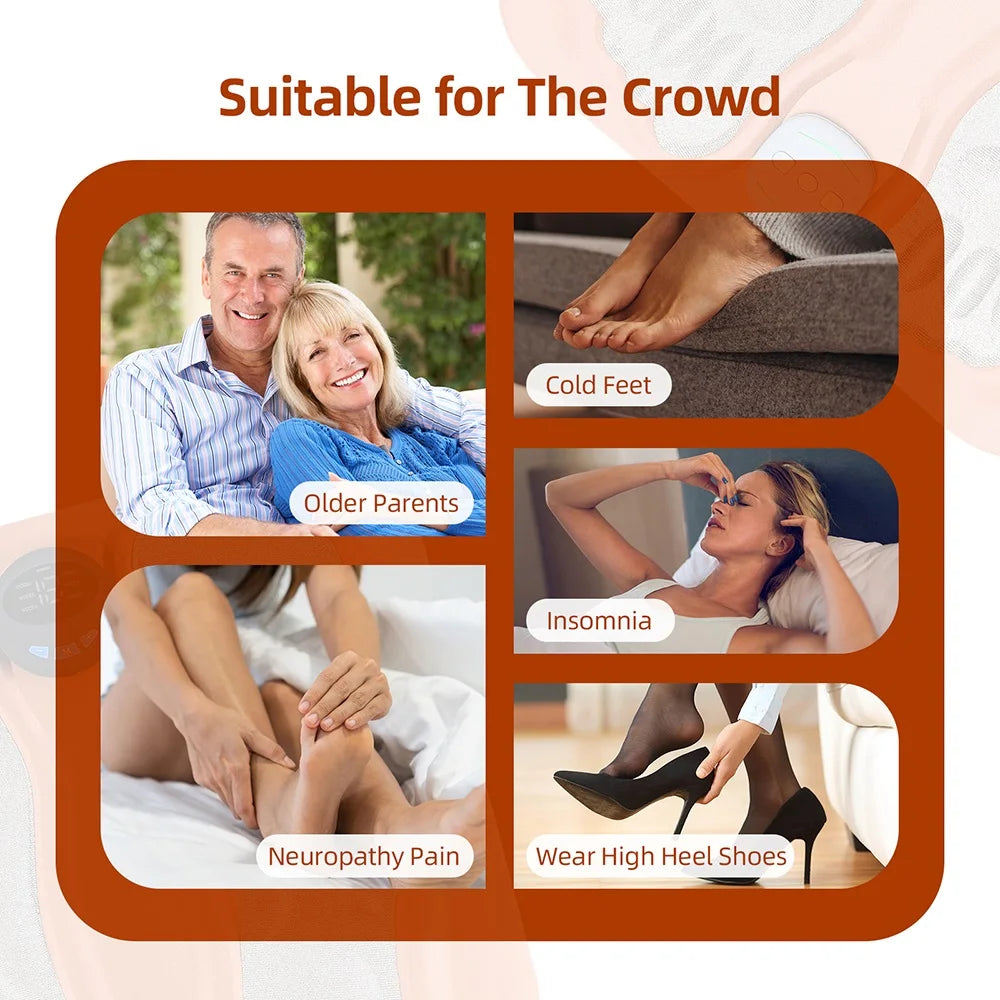 Foreverlily Rechargeable EMS Foot Massager Pad With Remote Control