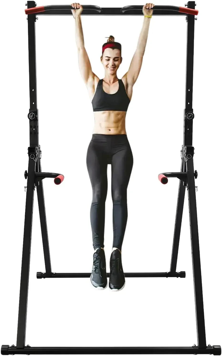 Foldable Power Tower Dip Station With Triangular Pull Up