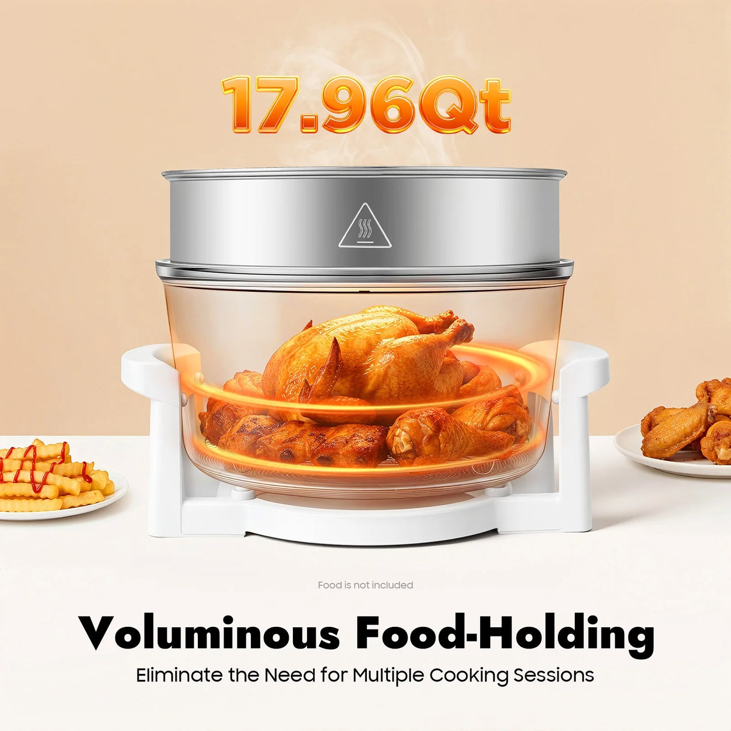 Visual Air Fryer 110V 1200W Oil Free Cooker With Grill Rack