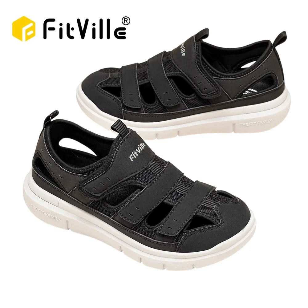 Fitville Men's Wide Sandals Lightweight Diabetic Arch Support
