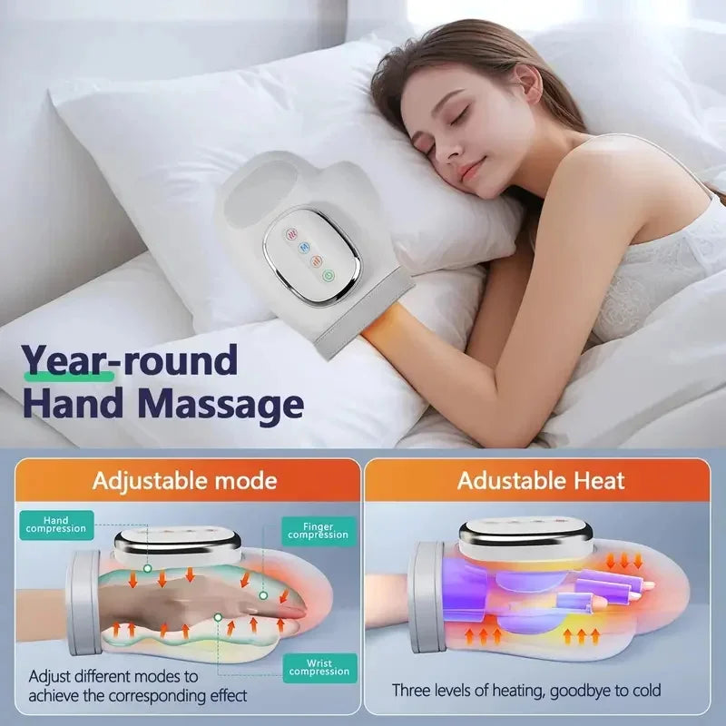 Cordless Hand Massager With Heat And Compression For Wrist Relief