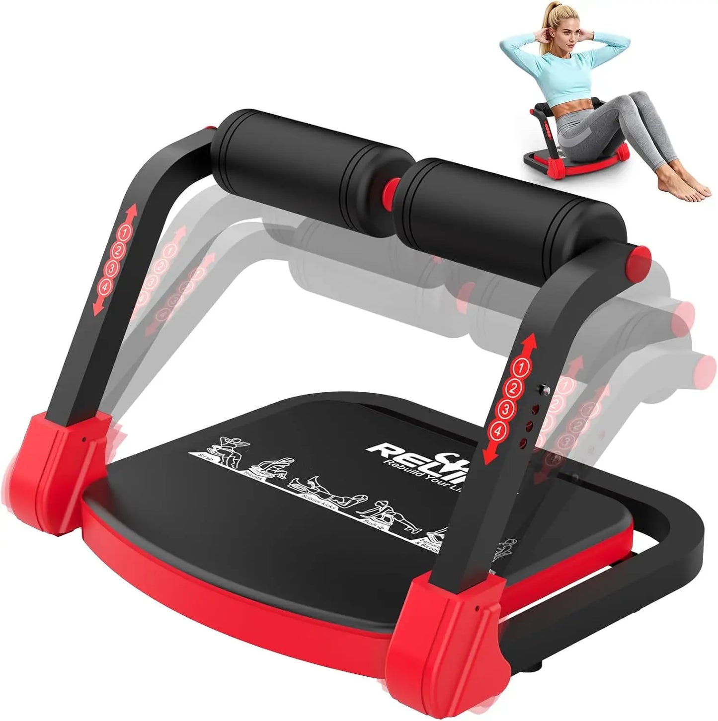 Relife Adjustable Core Training Machine For Sit Ups And Home Gym