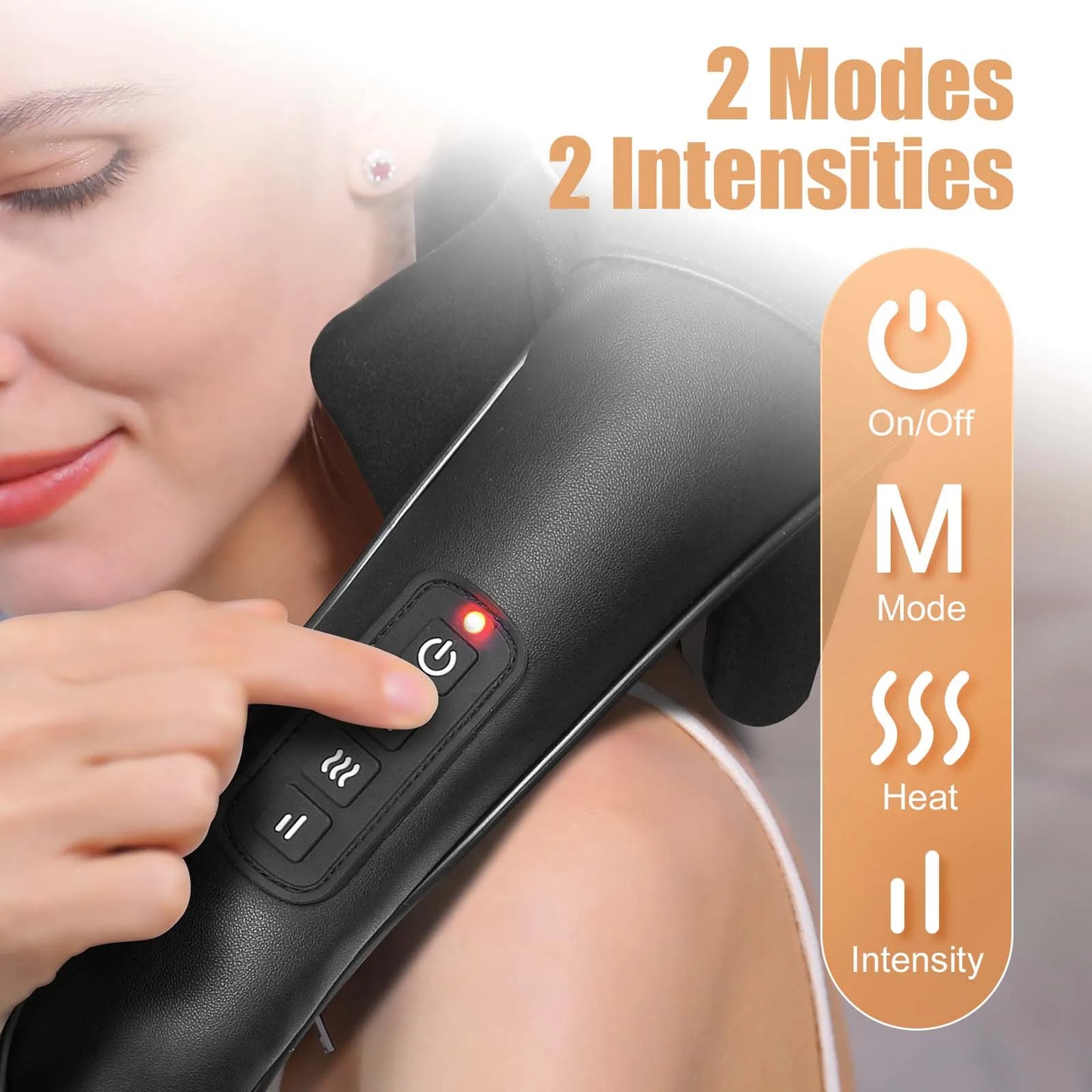 Masgre Shiatsu Back Neck Massager Cordless With Heat 3D Kneading