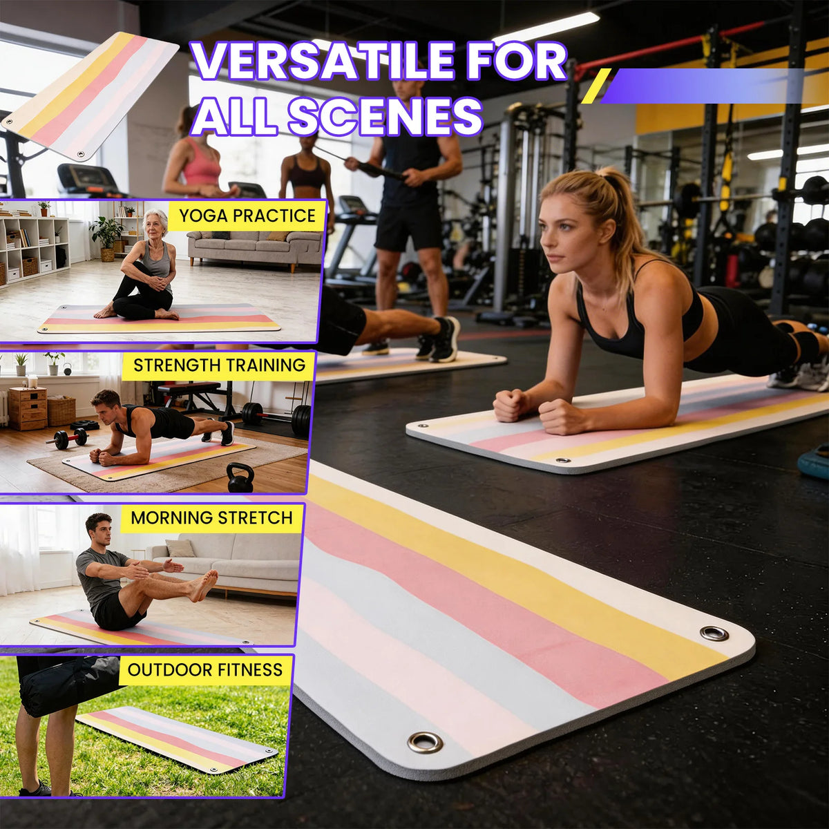 Hanging Foldable Fitness Exercise Mat For Yoga And Home Workouts