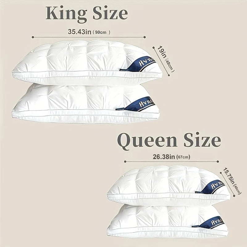 Luxury Hotel Quality Pillows 2 Pack Hypoallergenic Plush Fill