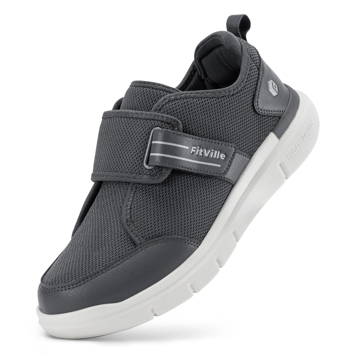 Fitville Men's Diabetic Shoes Extra Wide Hook And Loop Walking