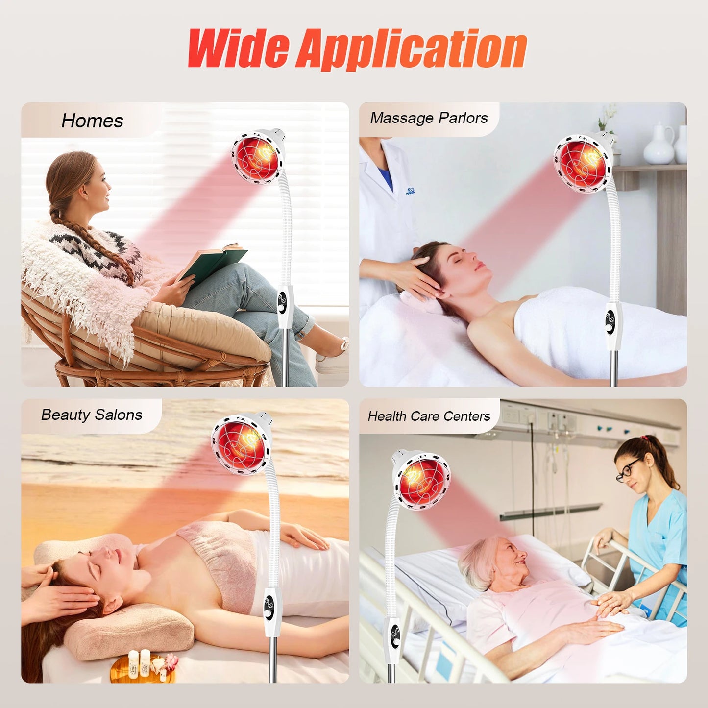 275W Adjustable Infrared Heat Lamp for Muscle Pain Relief Rotatable