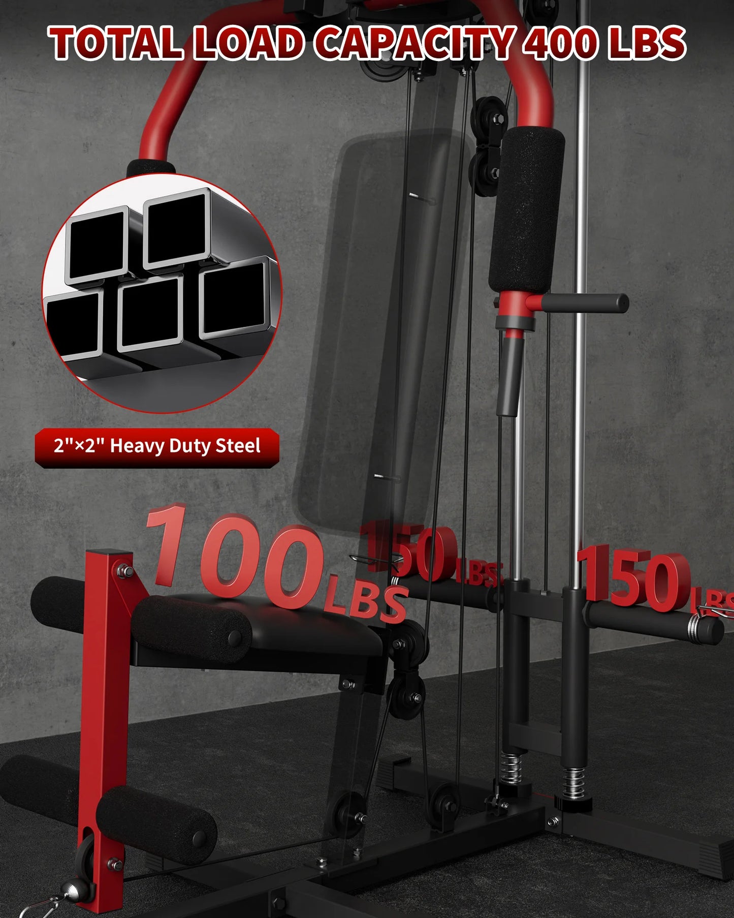 HiMISS 5 In 1 Gym Chest Press Lat Pulldown Machine