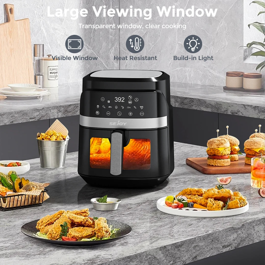 Sejoy 8-In-1 Air Fryer Oilless Cooker Roast Bake Dehydrate Warm