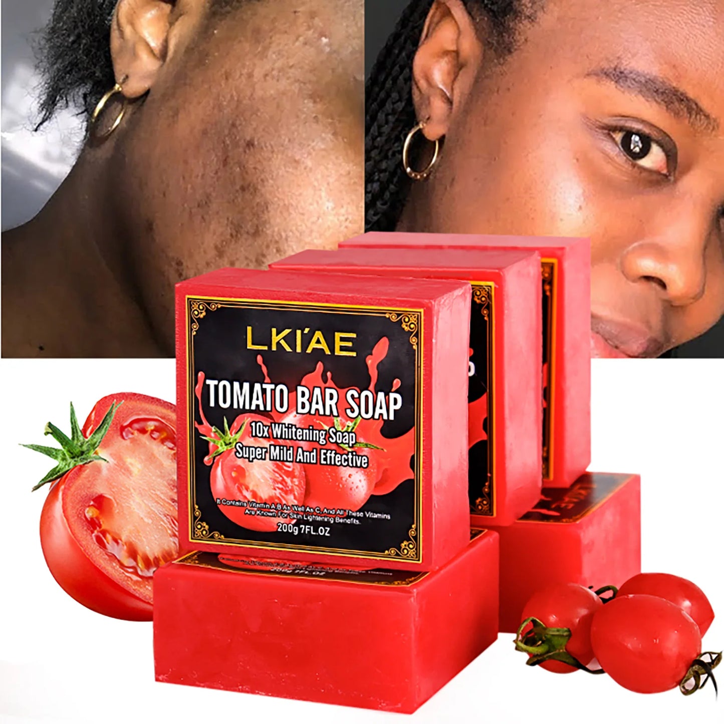 AILKE Natural Tomato Soap Bar Whitening For All Skin Types