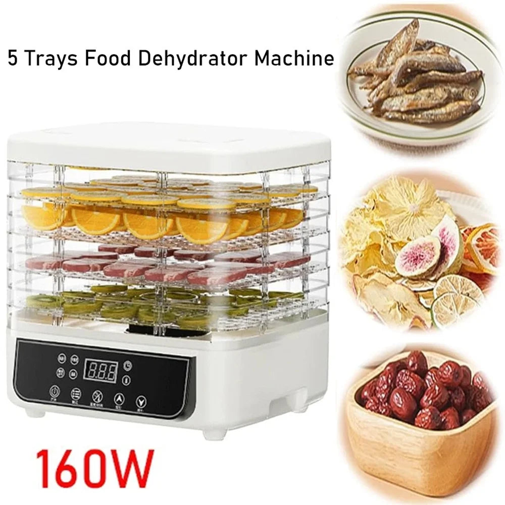 5 Layer Fruit And Vegetable Dehydrator With Adjustable Temperature