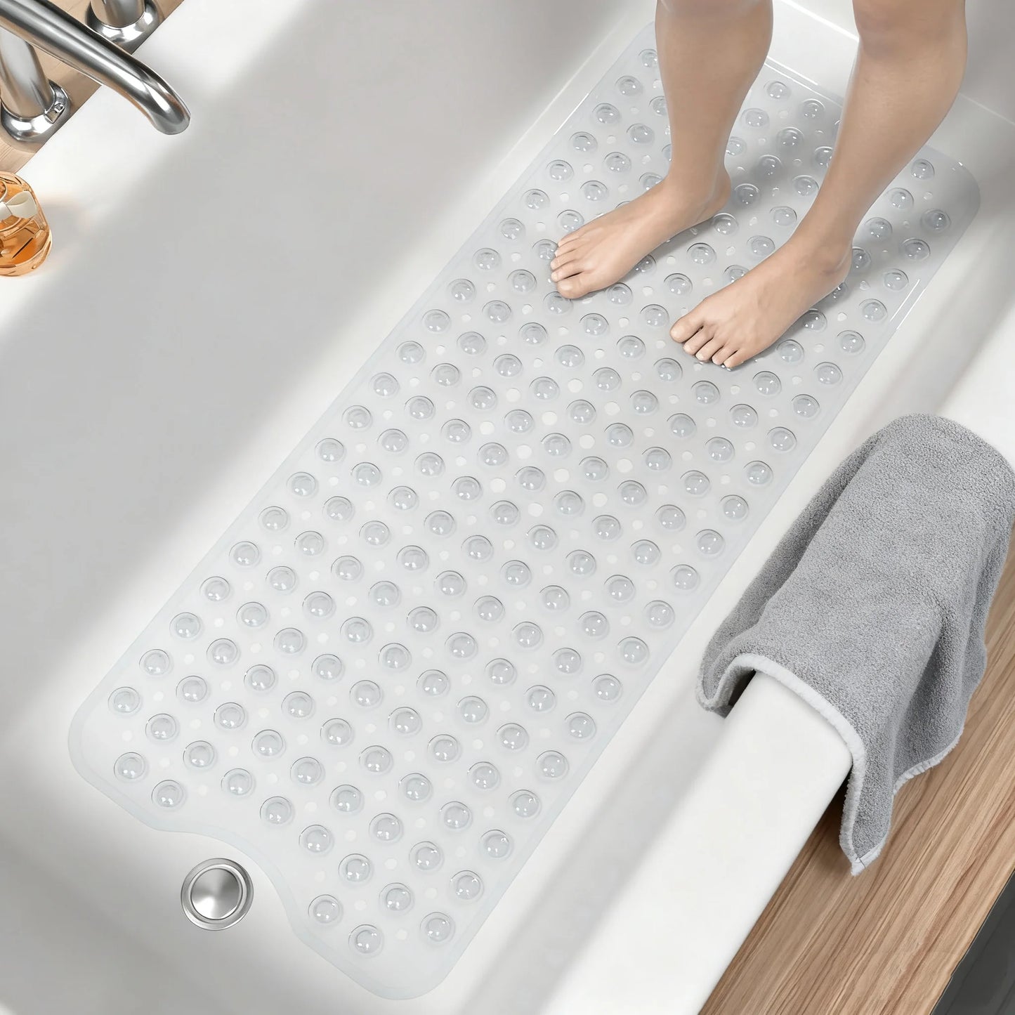 Extra Long Bathtub Mat Non Slip With Suction Cups Massage