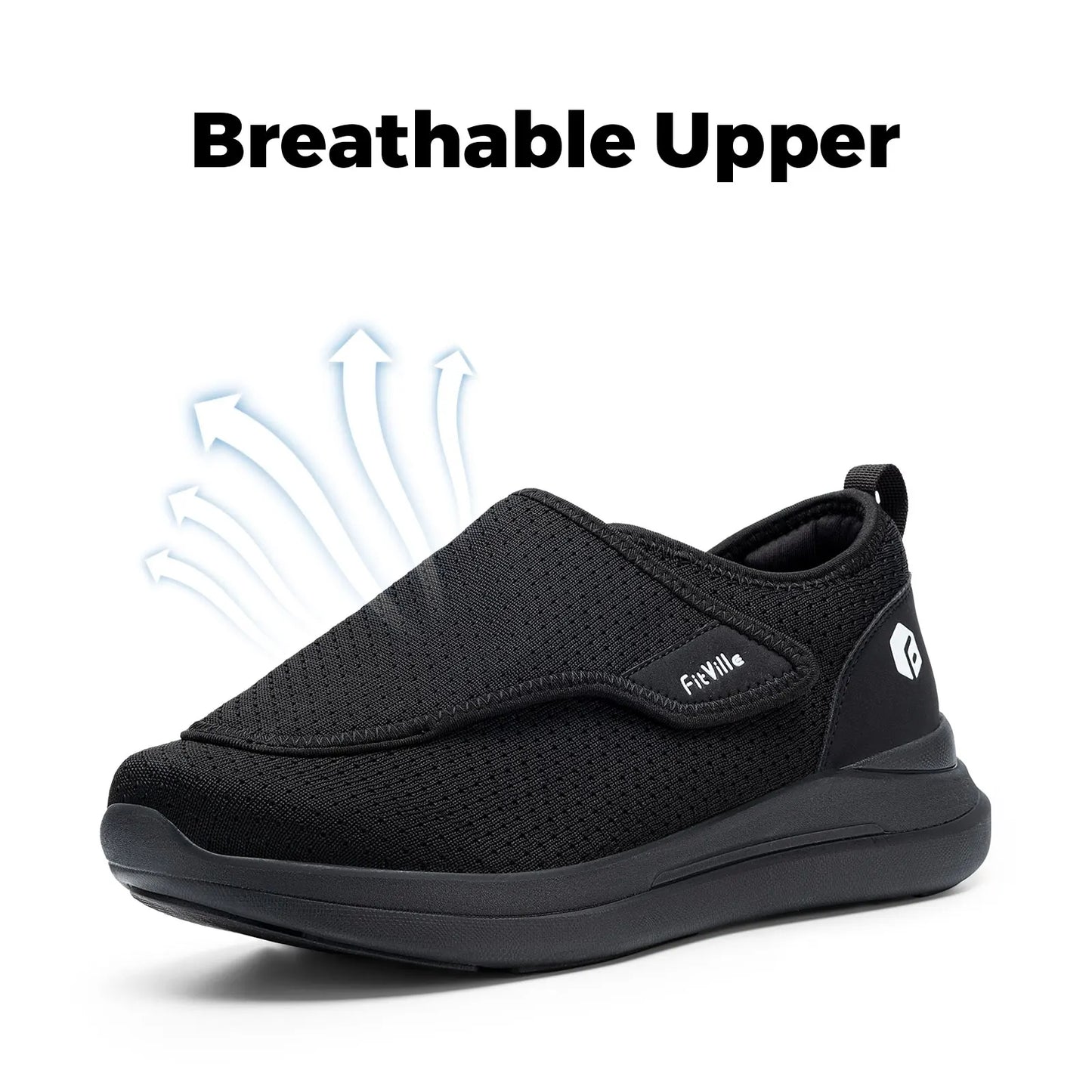 Fitville Extra Wide Men's Diabetic Walking Shoes for Swollen Feet