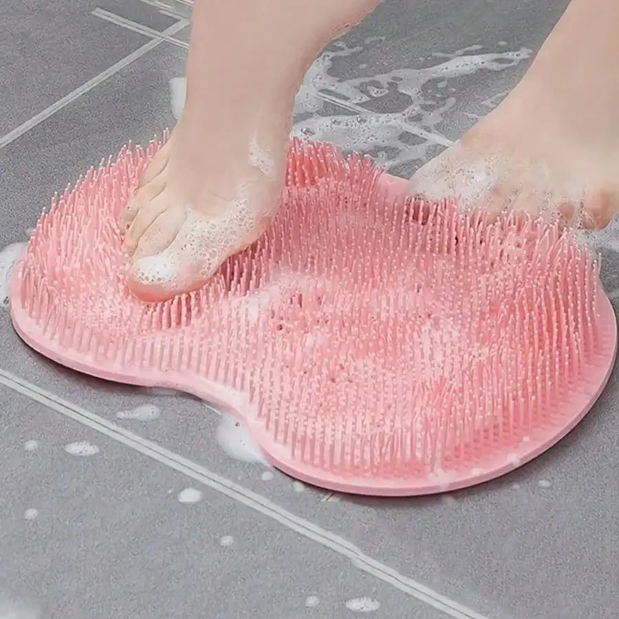 Silicone Shower Massage Mat Foot Scrubber Wall Mount Anti Slip