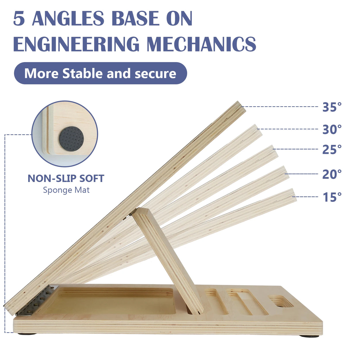 Portable Wooden Incline Stretching Board For Calf And Squat Training