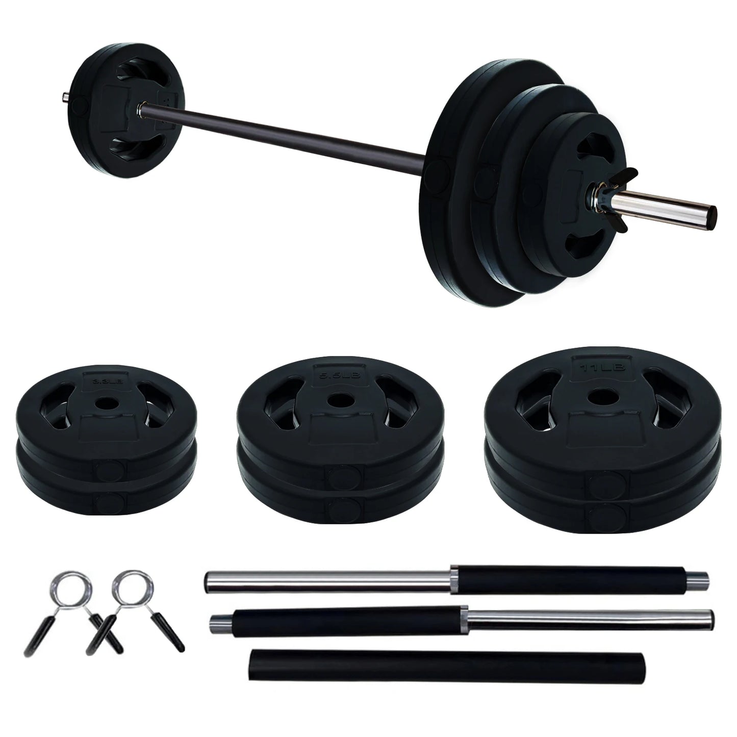 HiMISS Adjustable Barbell Weight Set 40lb 20kg Home Gym