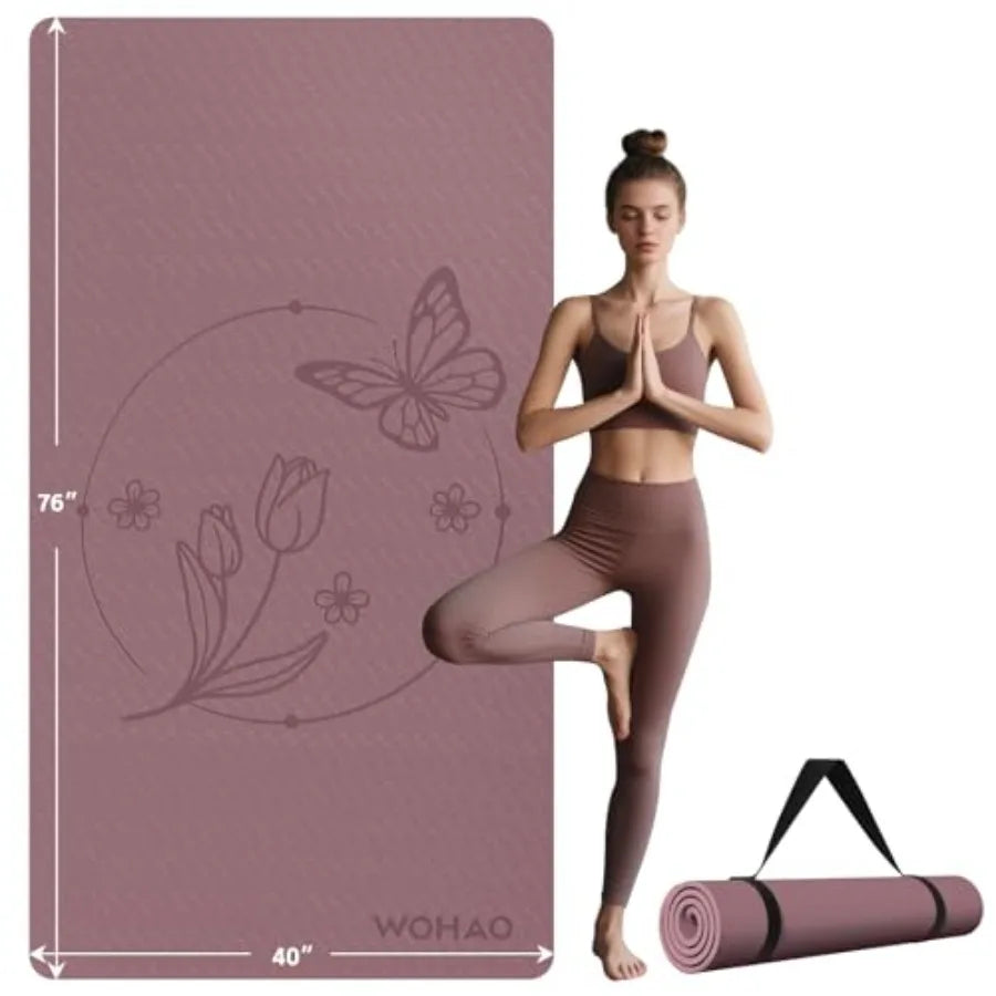 Extra Wide Non Slip PVC Yoga Mat For Studio Workouts