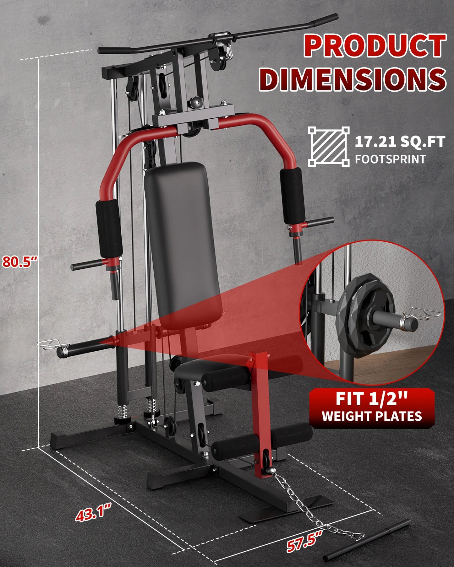 HiMISS 5 In 1 Gym Chest Press Lat Pulldown Machine