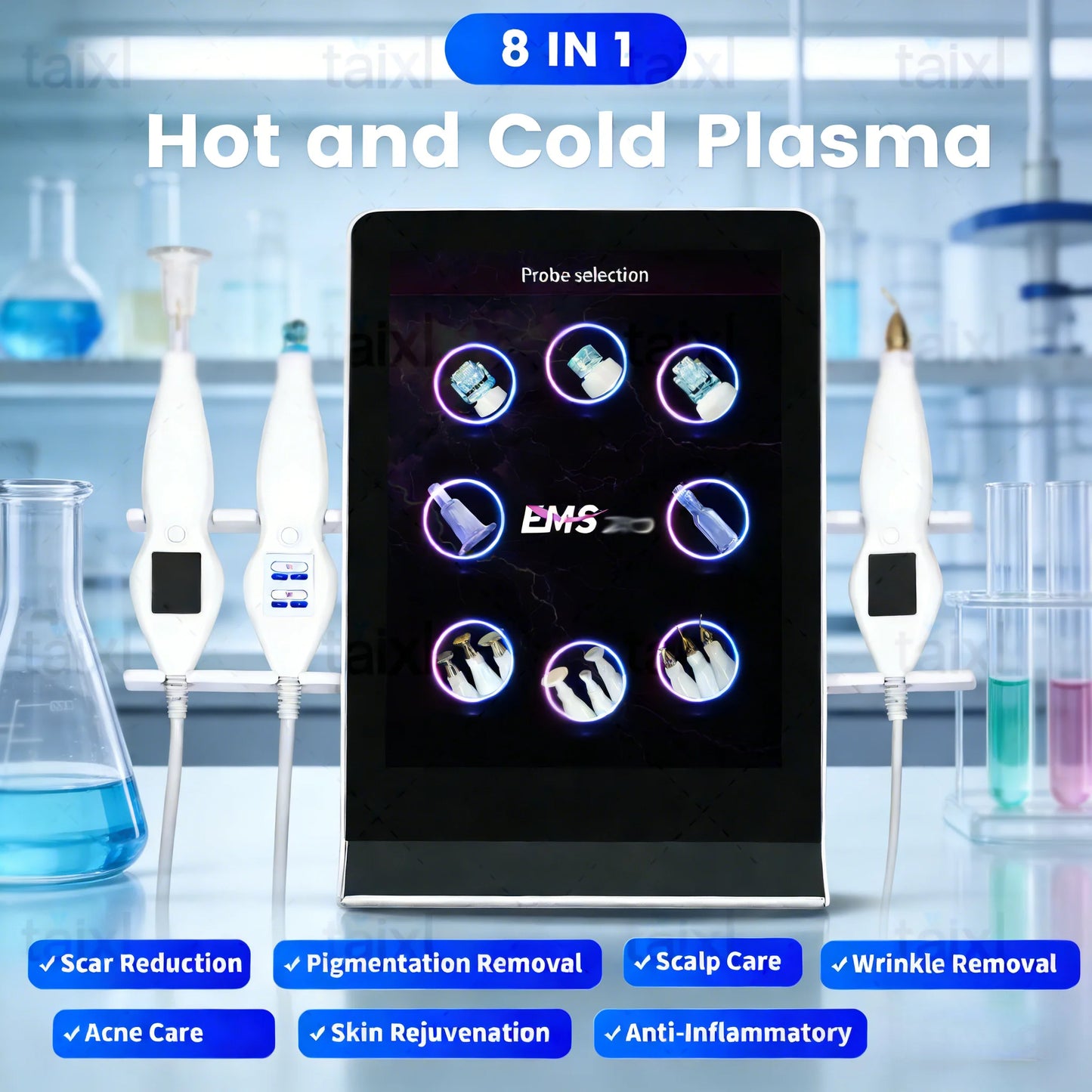 Cold Plasma 8 In 1 Diamond Stamp Ozone Facial Machine