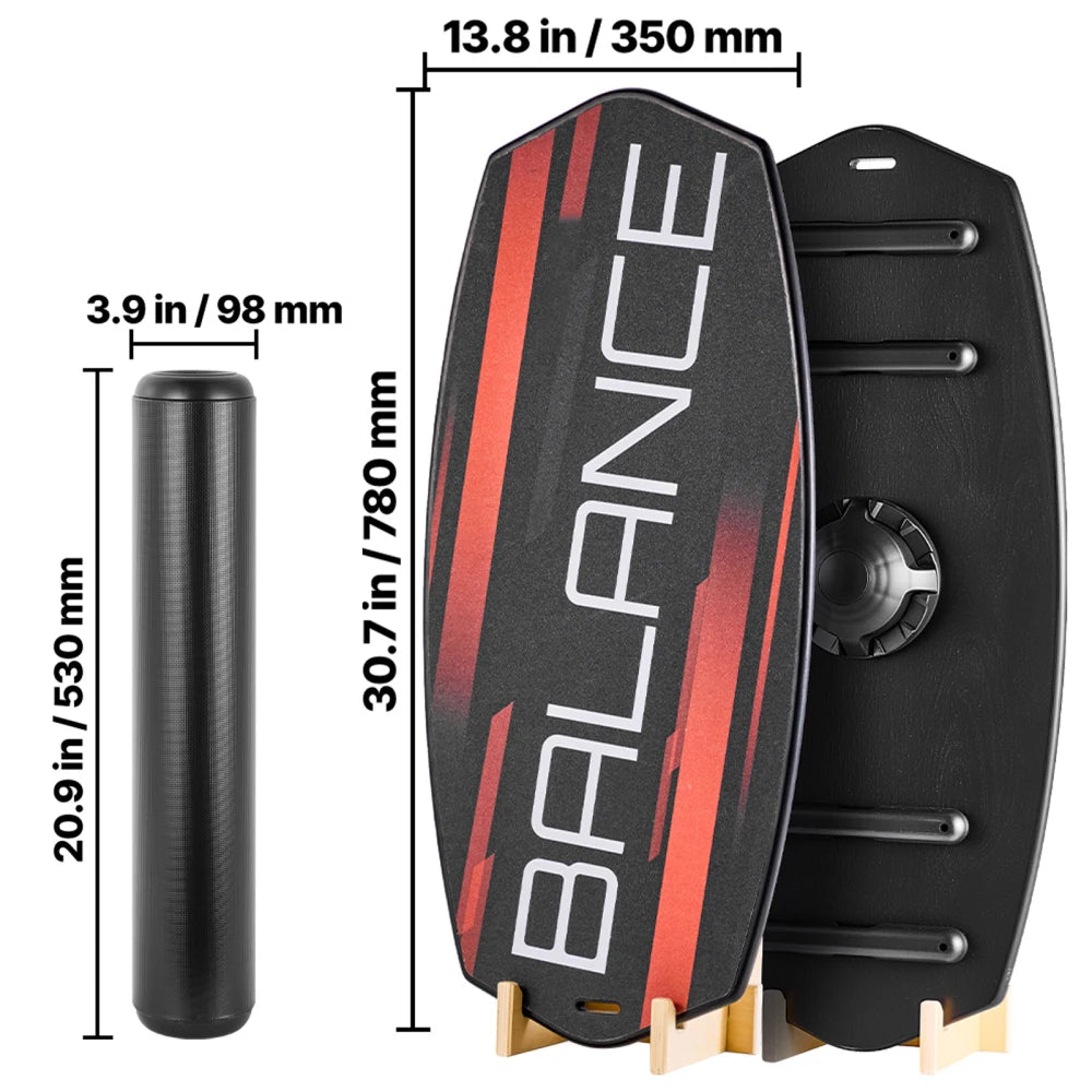 Adjustable Wooden Balance Board Trainer With Roller For Core Workouts