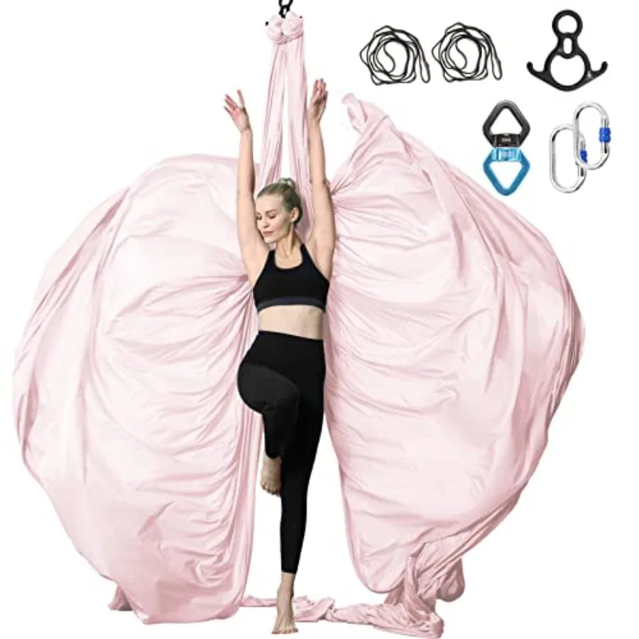 Aerial Yoga Swing Set With Hardware For Fitness And Exercise
